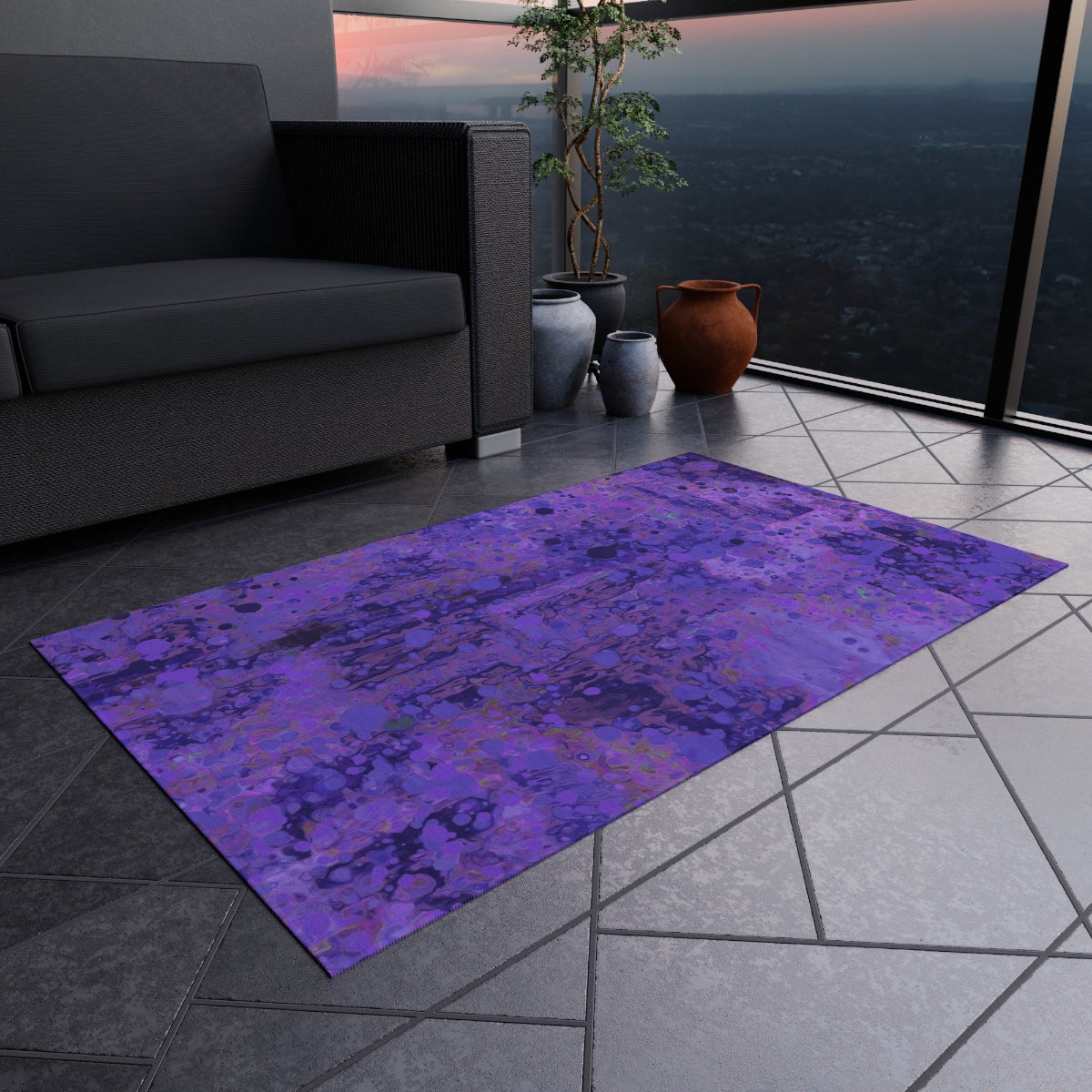 Outdoor Rug - Happy Splash/Deep Purple