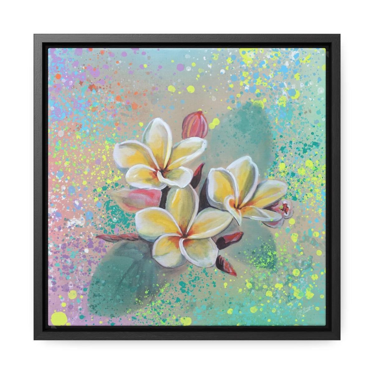 Square Frame Canvas - Plumeria