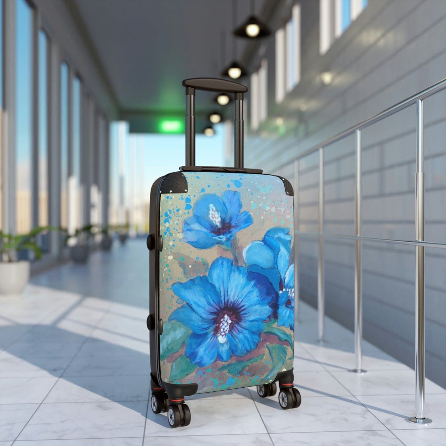 Hard Shell Suitcases - Blue Hibiscus