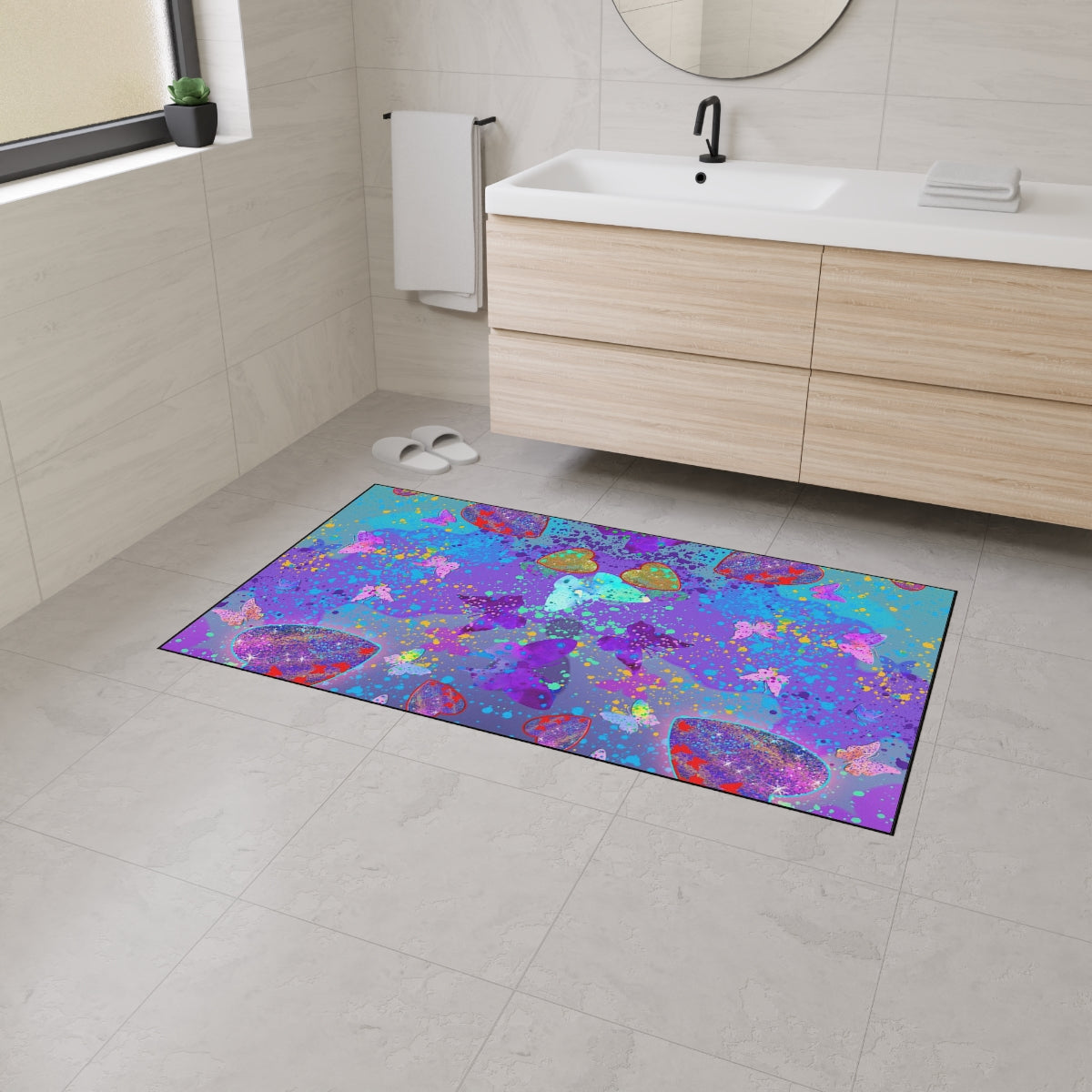 Heavy Duty Floor Mat - Hearts & Butterflies