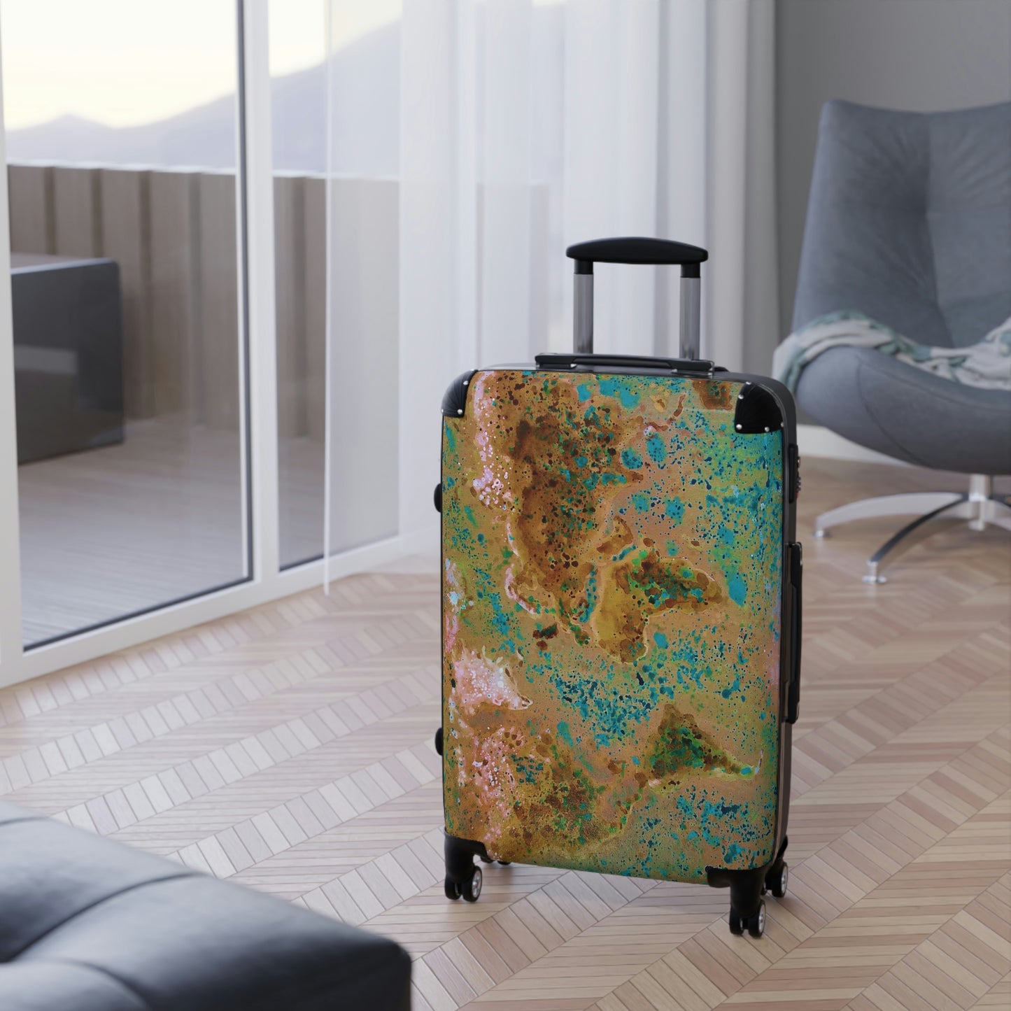 Hard Shell Suitcases - World Map