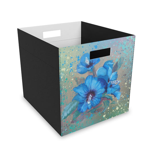 Felt Storage Box - Blue Hibiscus 2