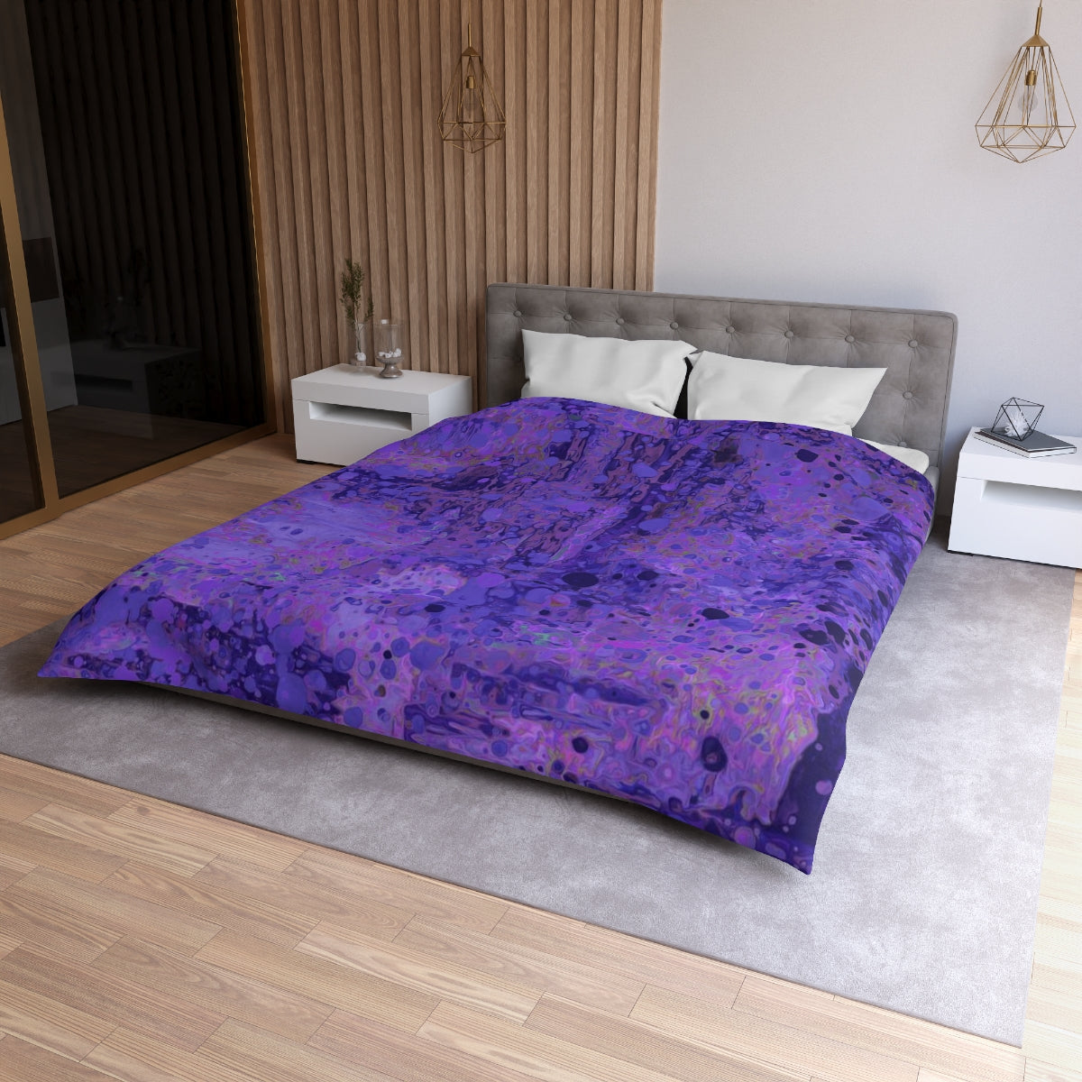Microfiber Duvet Cover - Happy Splash/Deep Purple