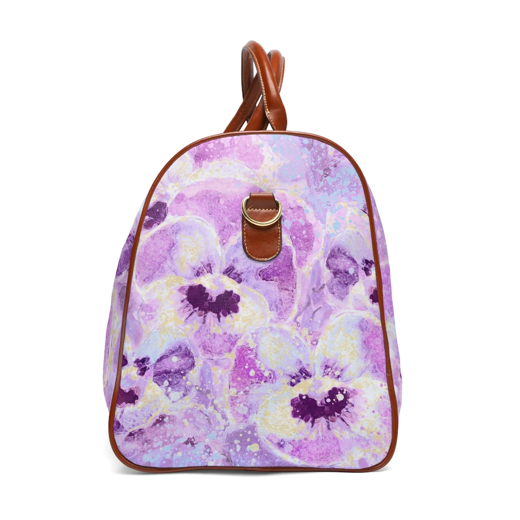 Waterproof Travel Bag - Pink Pansies Edition