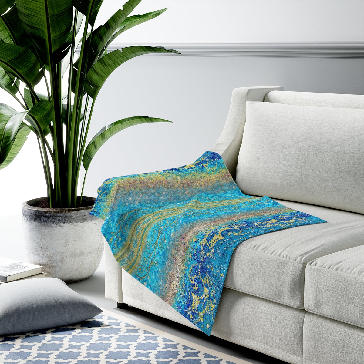 Velveteen Plush Blanket - Royal Blue