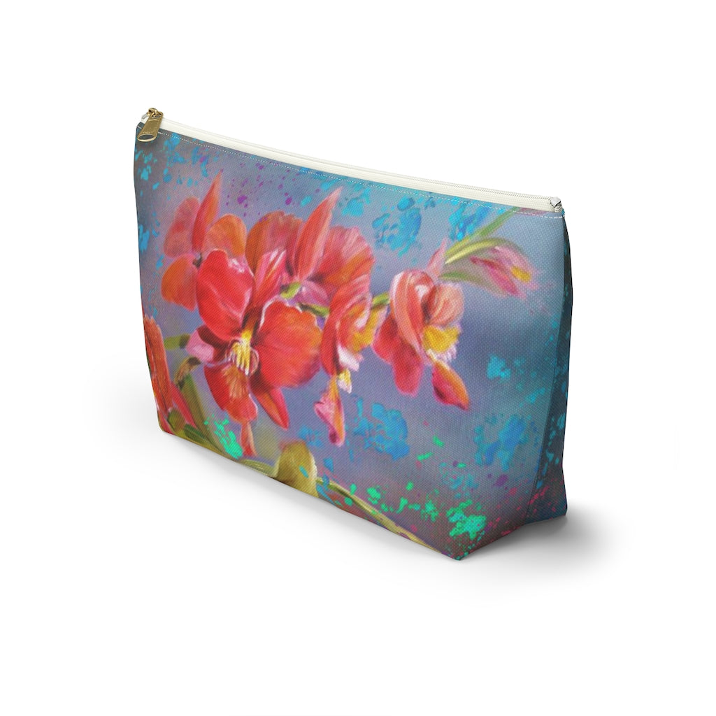 Accessory Pouch w T-bottom - Red Orchid