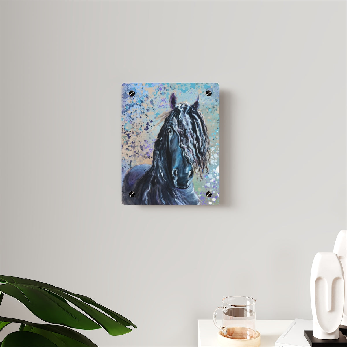 Acrylic Wall Art Panel - Frisian Horse