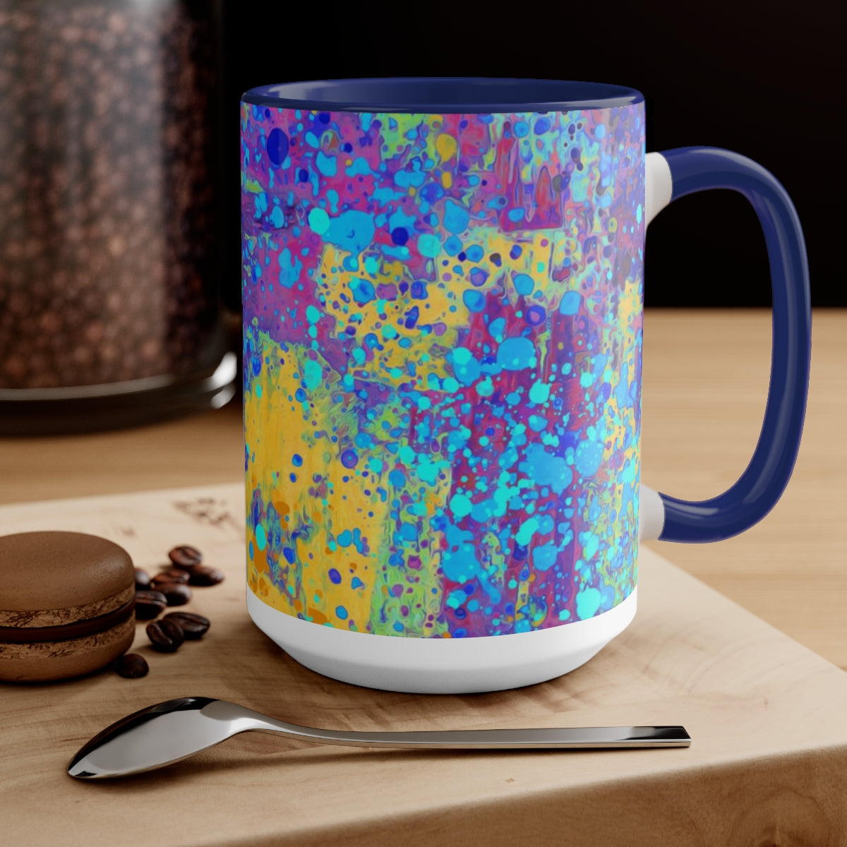 15oz Two-Tone Coffee Mugs - Happy Splash