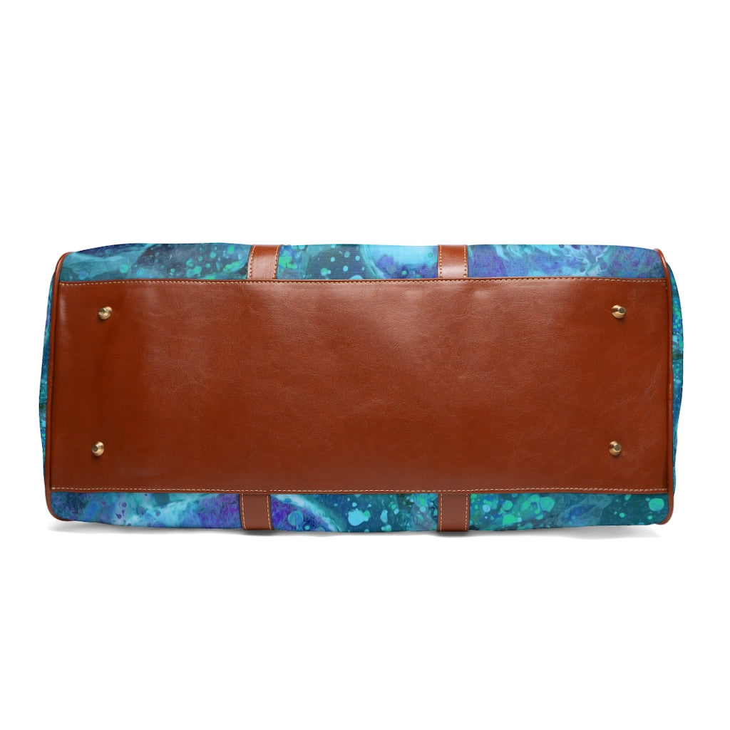 Waterproof Travel Bag - Blue Pansies Edition