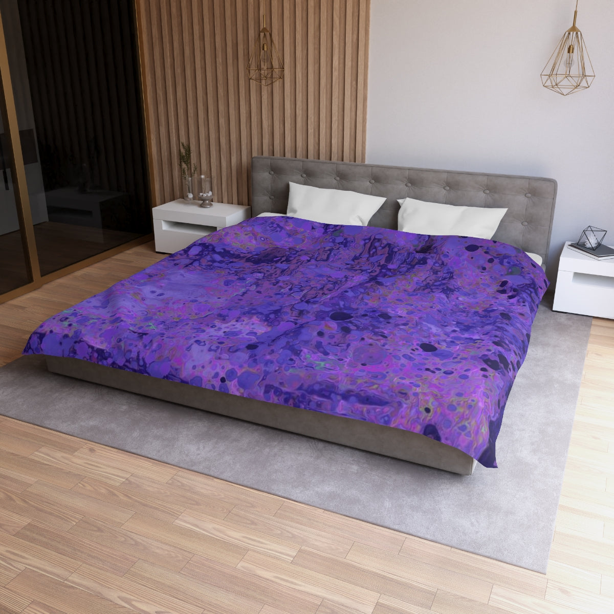 Microfiber Duvet Cover - Happy Splash/Deep Purple