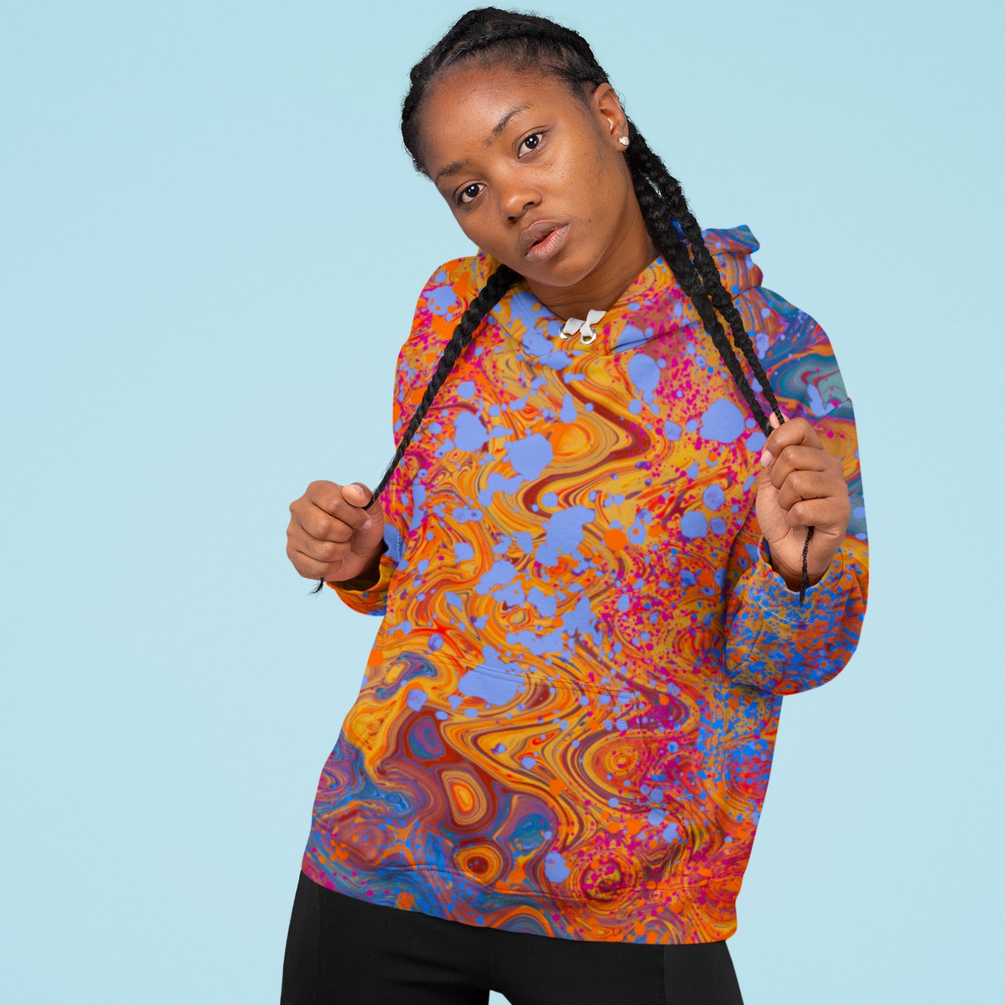 Fashion Hoodie - Color Swirls Red