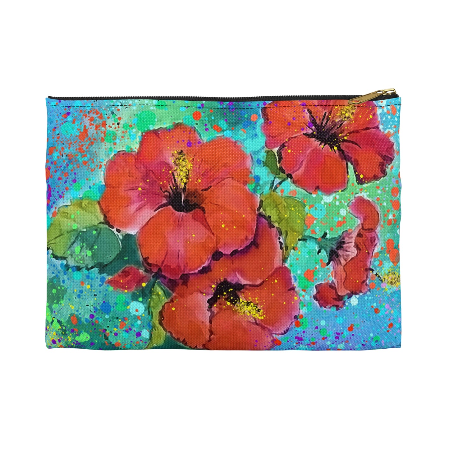 Accessory Pouch - Red Hibiscus