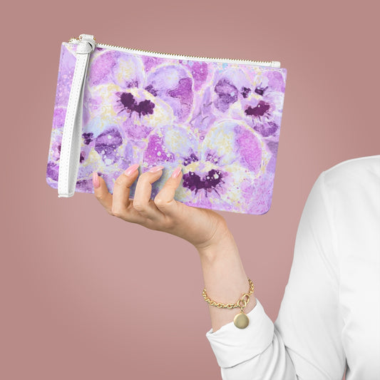 Clutch Bag - Pink Pansies