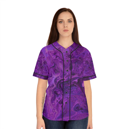 Women's Baseball Jersey - Life's Mystery-Purple Rose/Dark