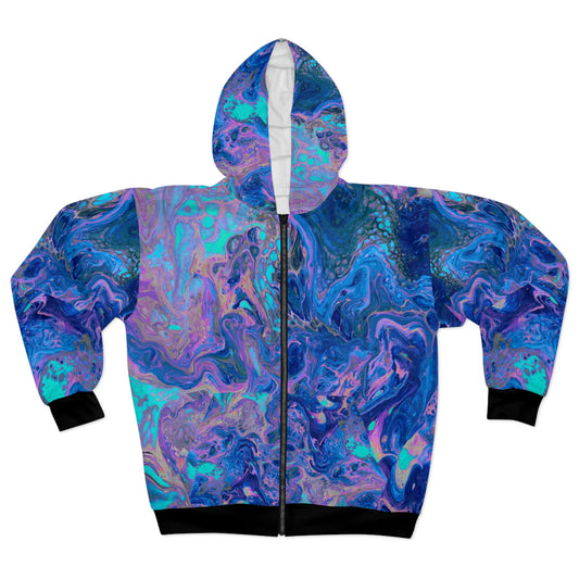 Unisex Zip Hoodie/Jacket - Friendship - Turquoise/Blue