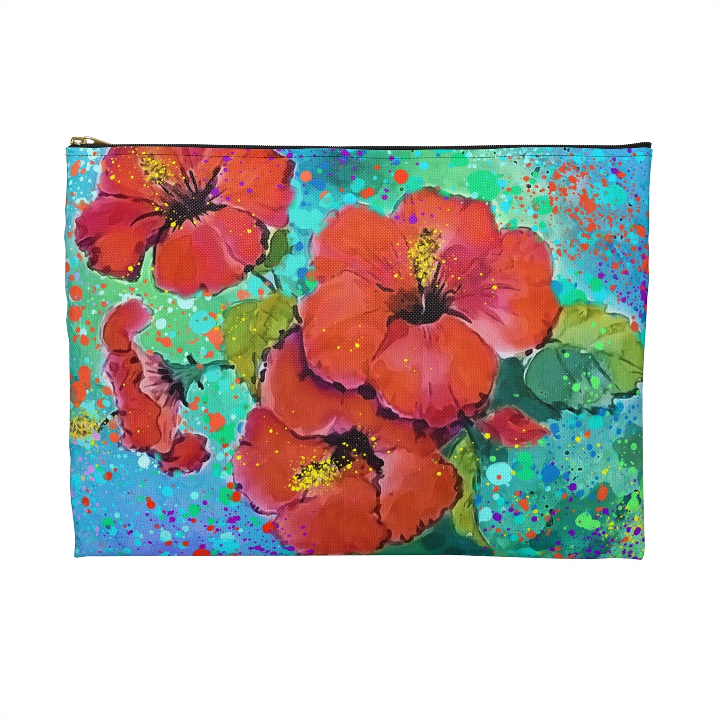 Accessory Pouch - Red Hibiscus