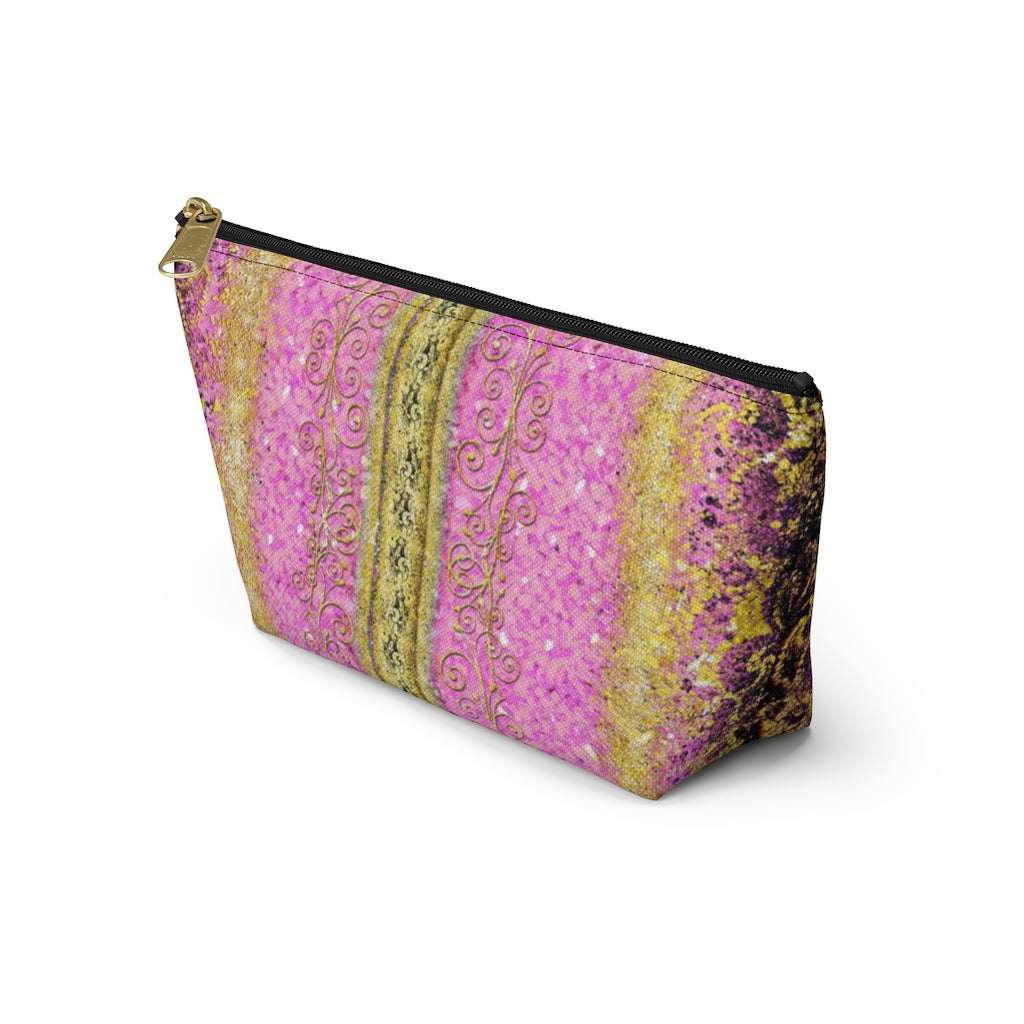 Accessory Pouch w T-bottom - Royal Pink/Gold