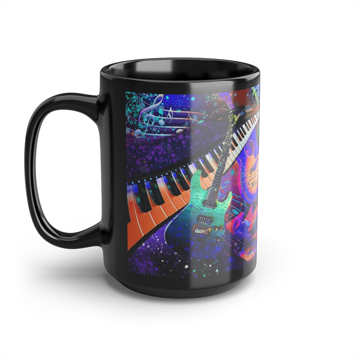 15oz Black Mug - Music