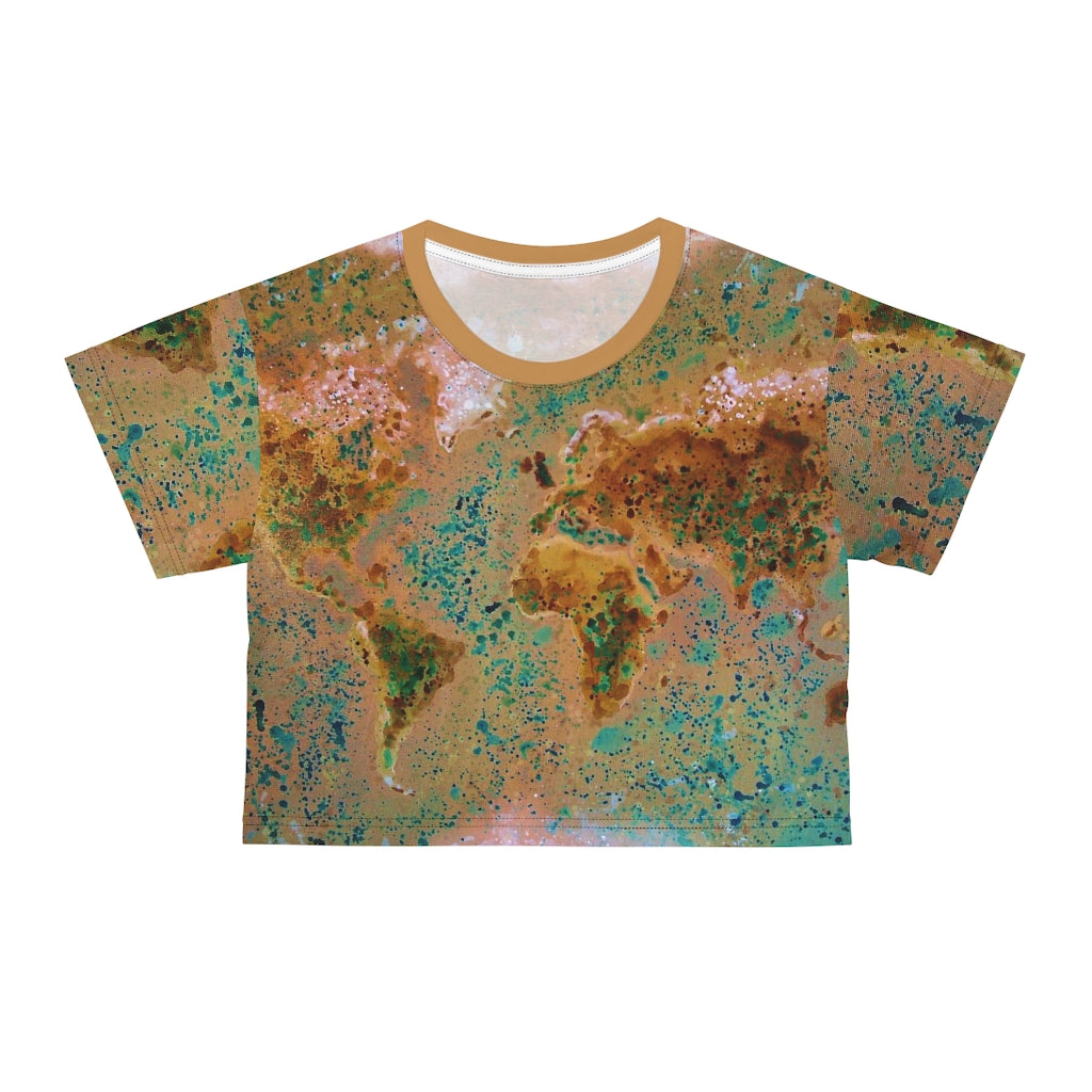 Crop Tee - World Map