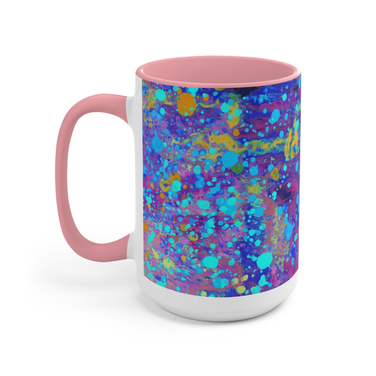15oz Two-Tone Coffee Mugs - Happy Splash