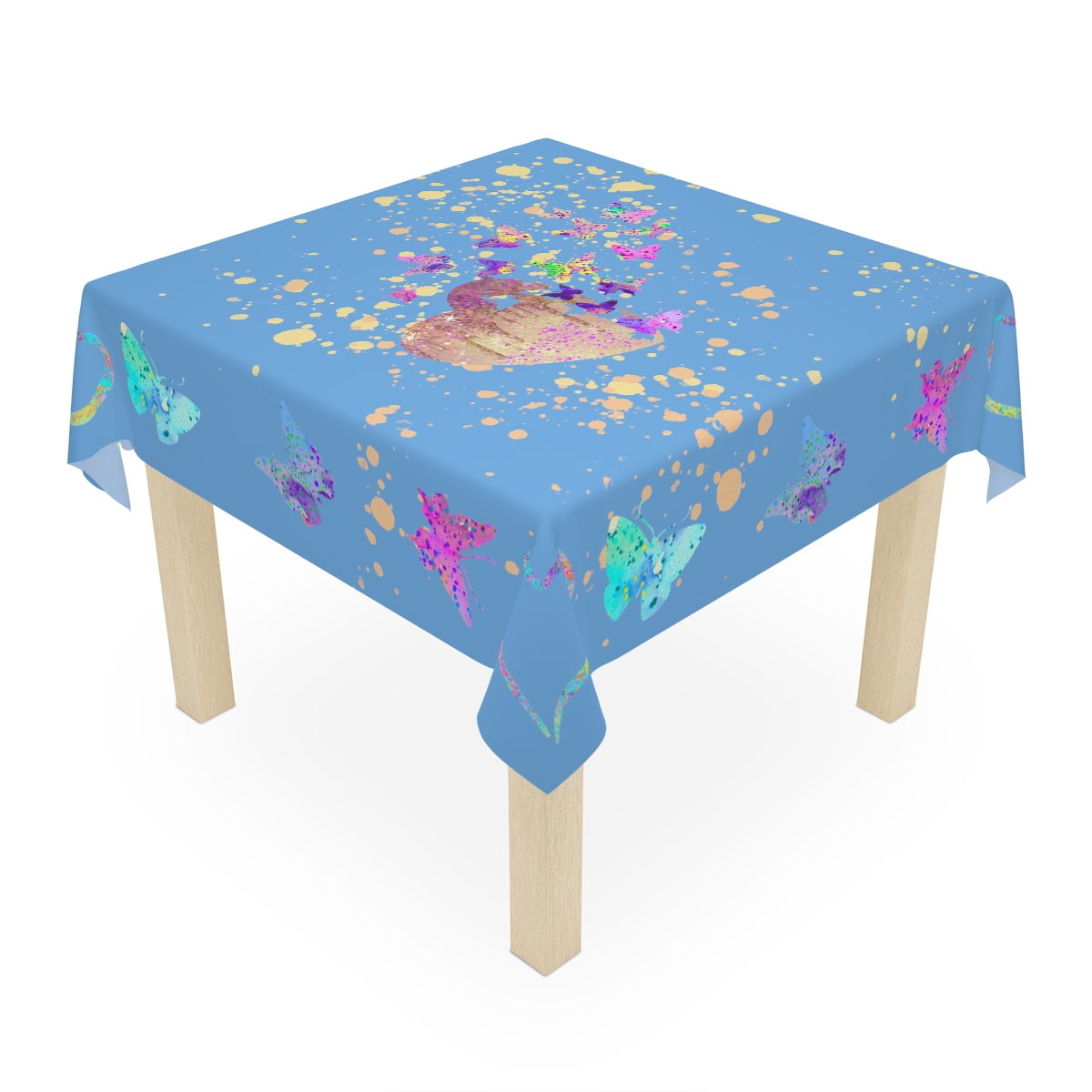 Table Cloth - Butterfly-Hearts/Blue