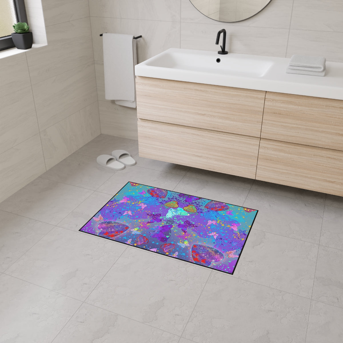 Heavy Duty Floor Mat - Hearts & Butterflies