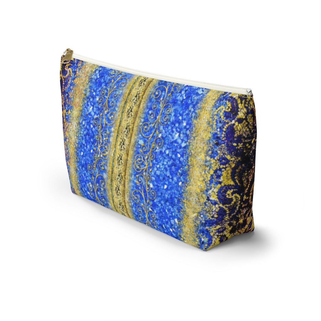 Accessory Pouch w T-bottom - Royal Blue/Gold