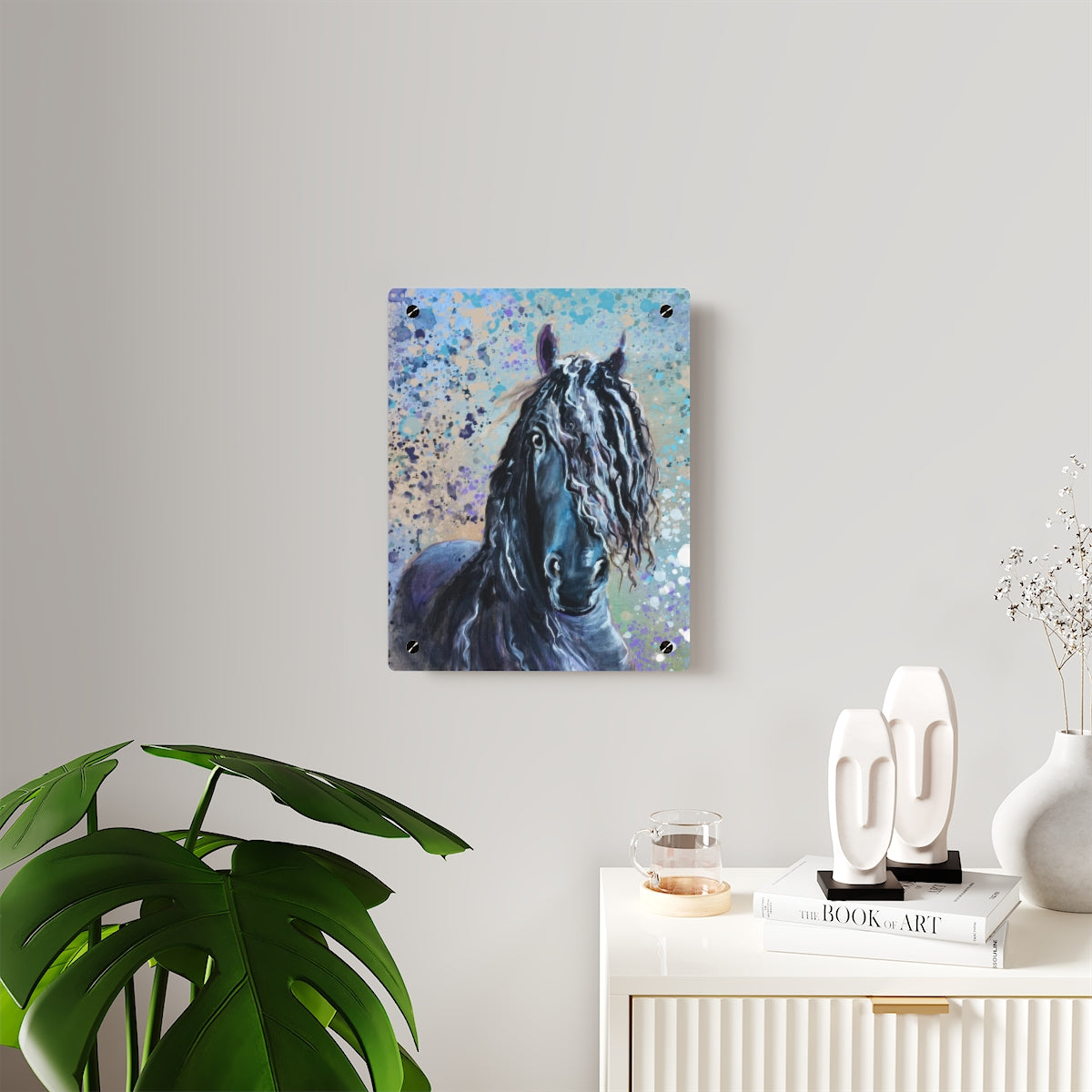 Acrylic Wall Art Panel - Frisian Horse