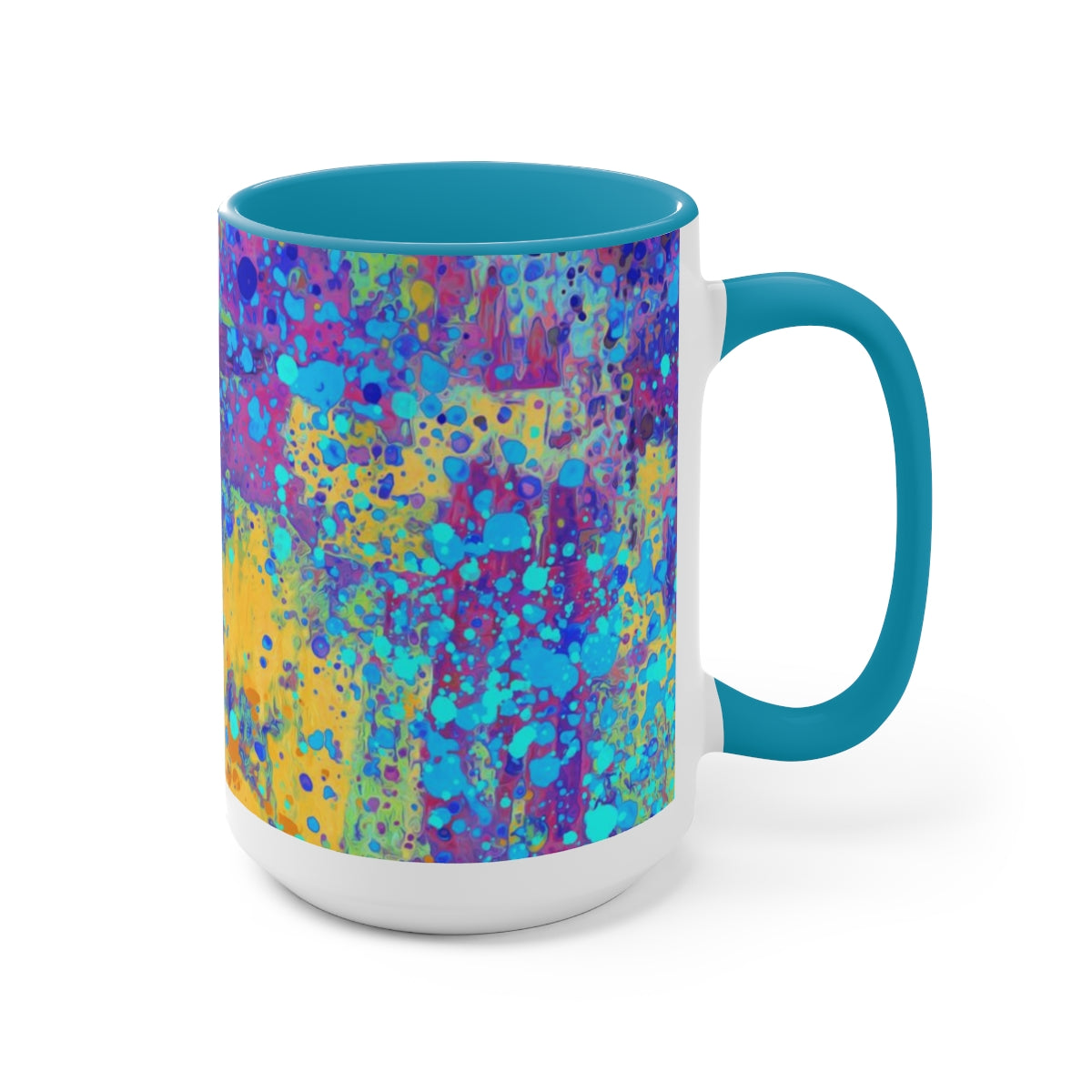 15oz Two-Tone Coffee Mugs - Happy Splash