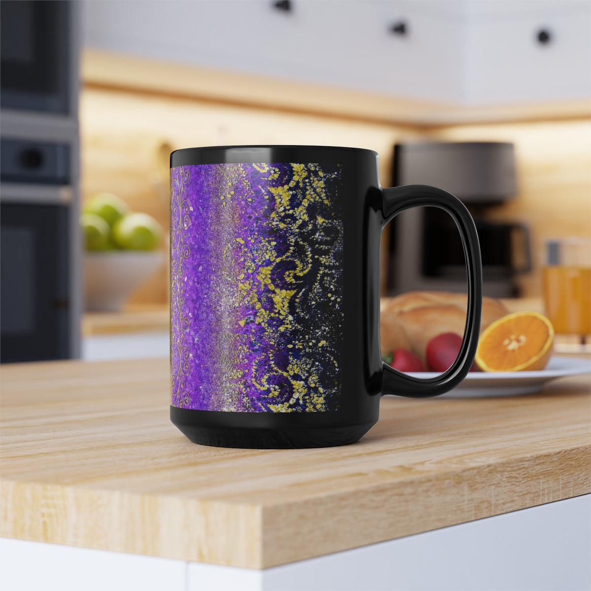 15oz Black Mug - Royal Purple
