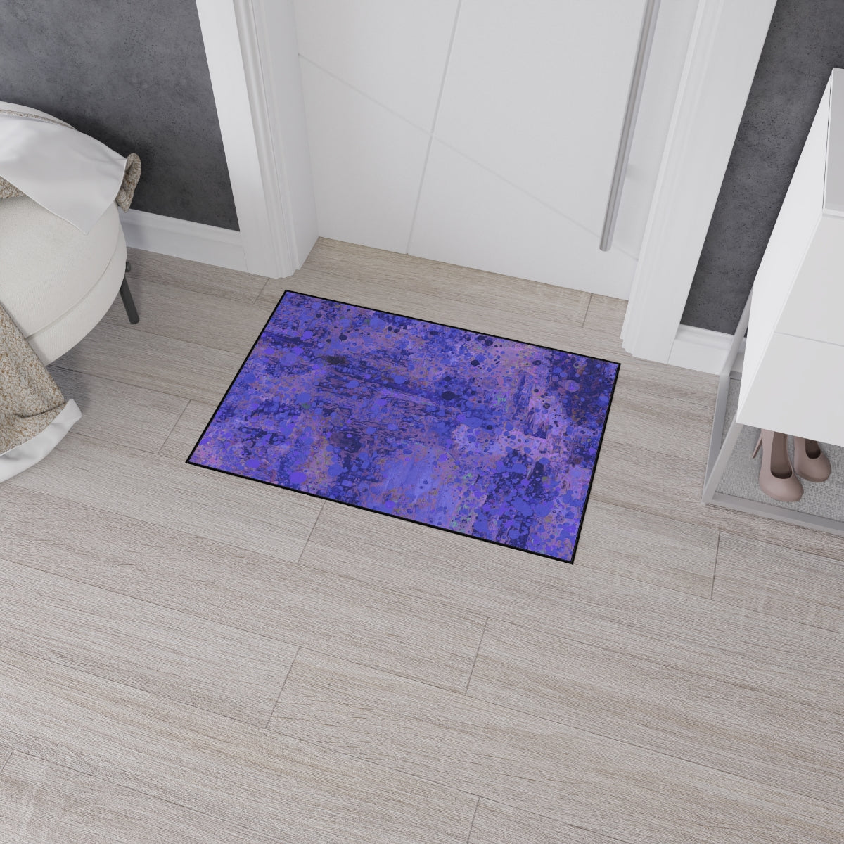 Heavy Duty Floor Mat - Happy Splash - Dark Purple