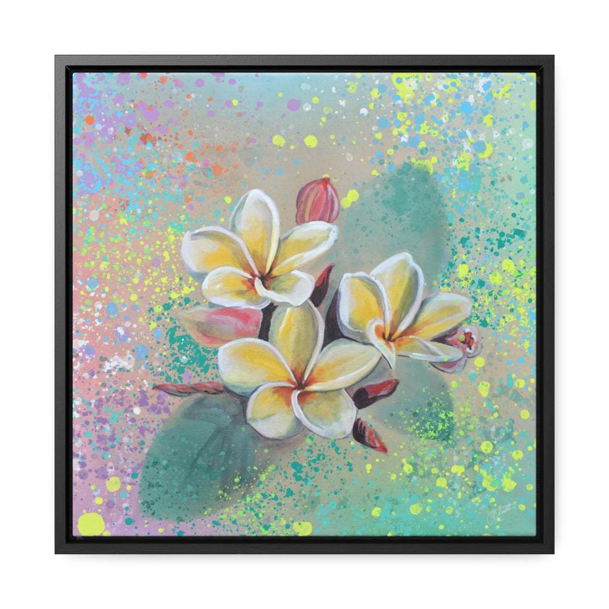 Square Frame Canvas - Plumeria