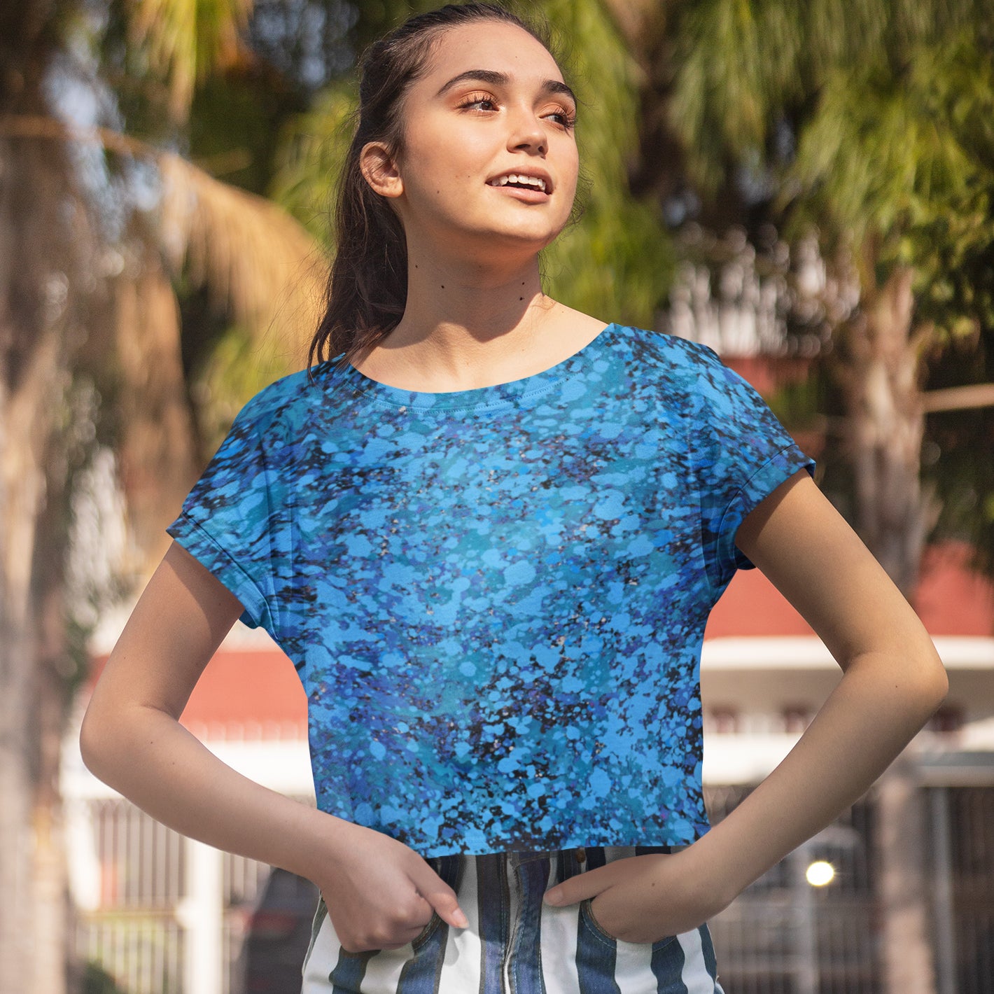 Crop Tee - Blue Ocean