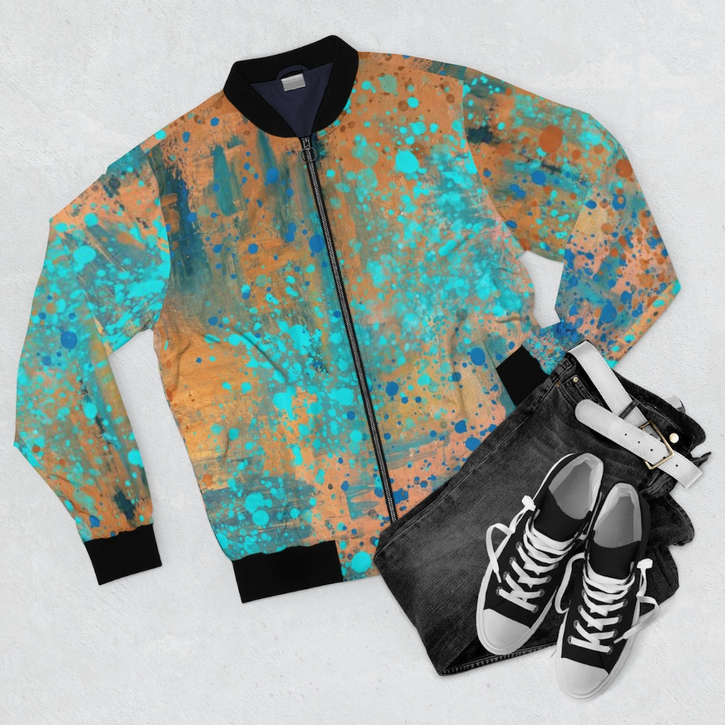 Unisex Bomber Jacket - Copper Illusion