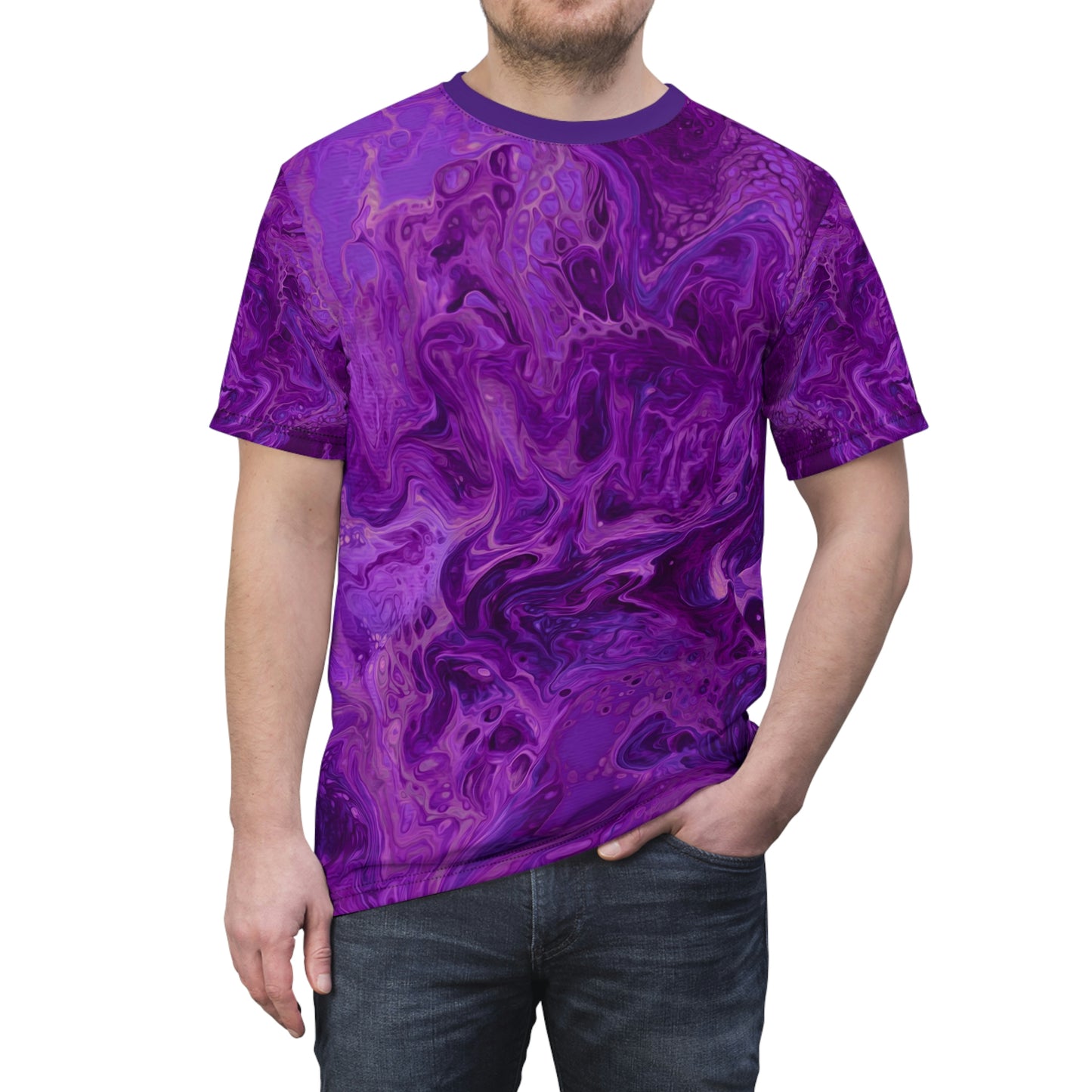 Unisex Soft Tee - Life's Mystery - Purple-Rose