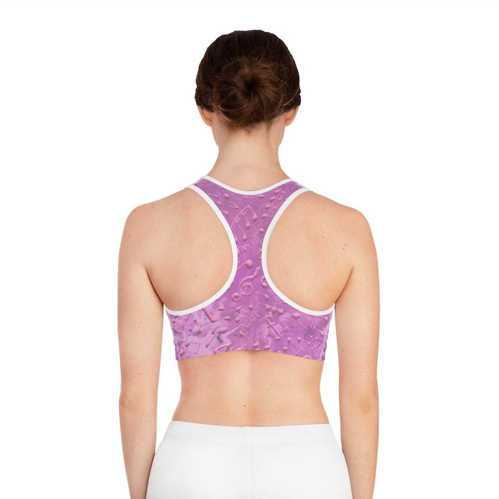 Sports Bra - Love of Music/Pink