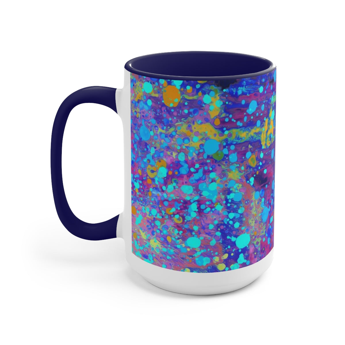 15oz Two-Tone Coffee Mugs - Happy Splash