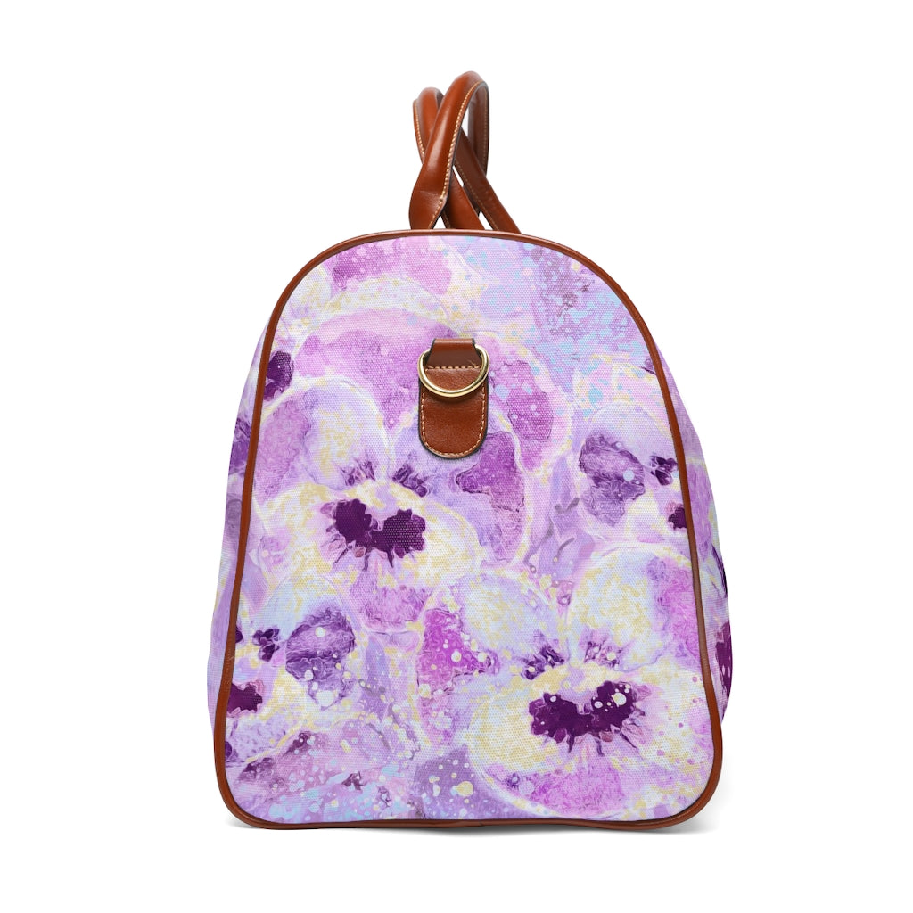 Waterproof Travel Bag - Pink Pansies Edition