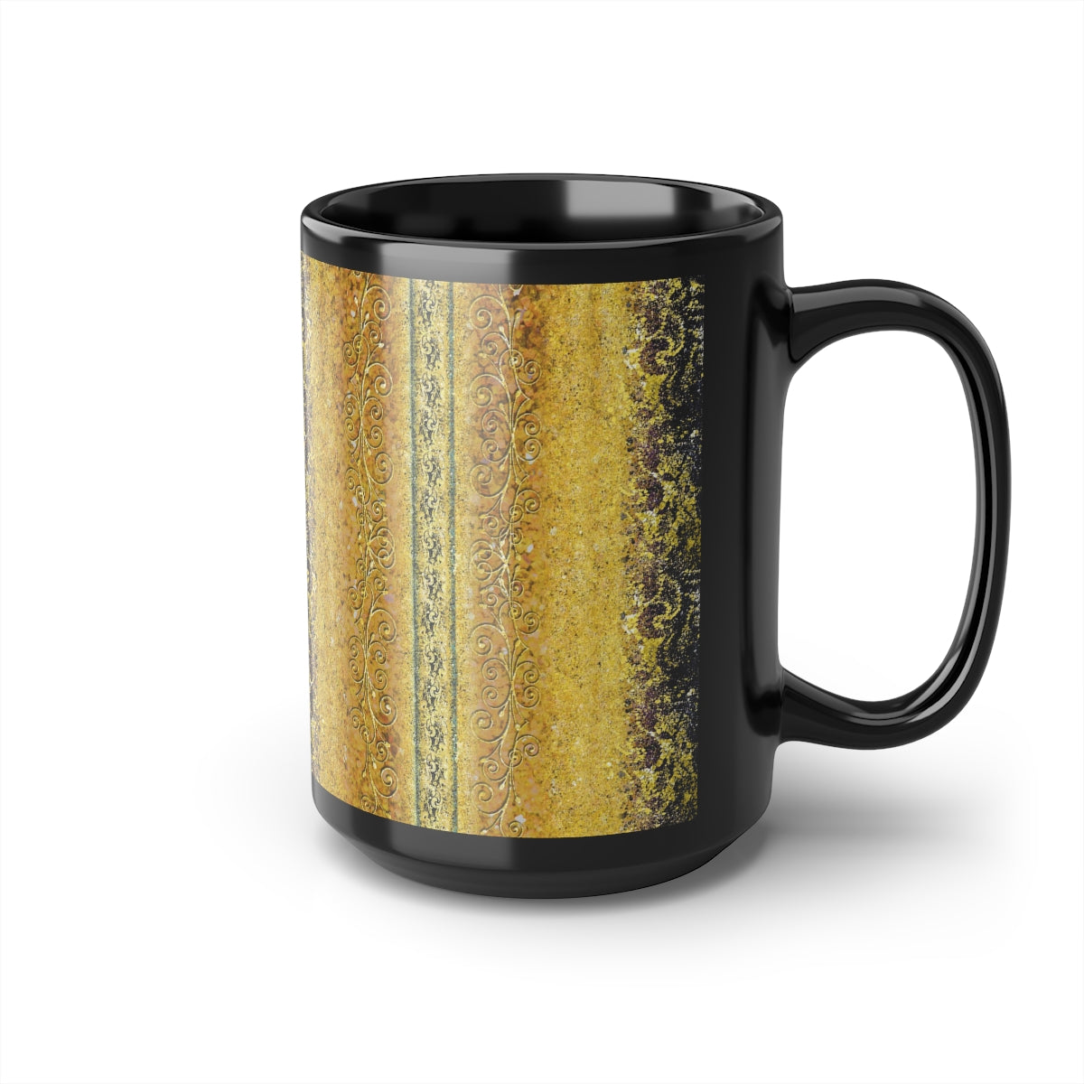 15oz Black Mug - Royal Gold