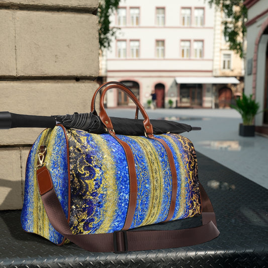 Waterproof Travel Bag - Royal Blue/gold