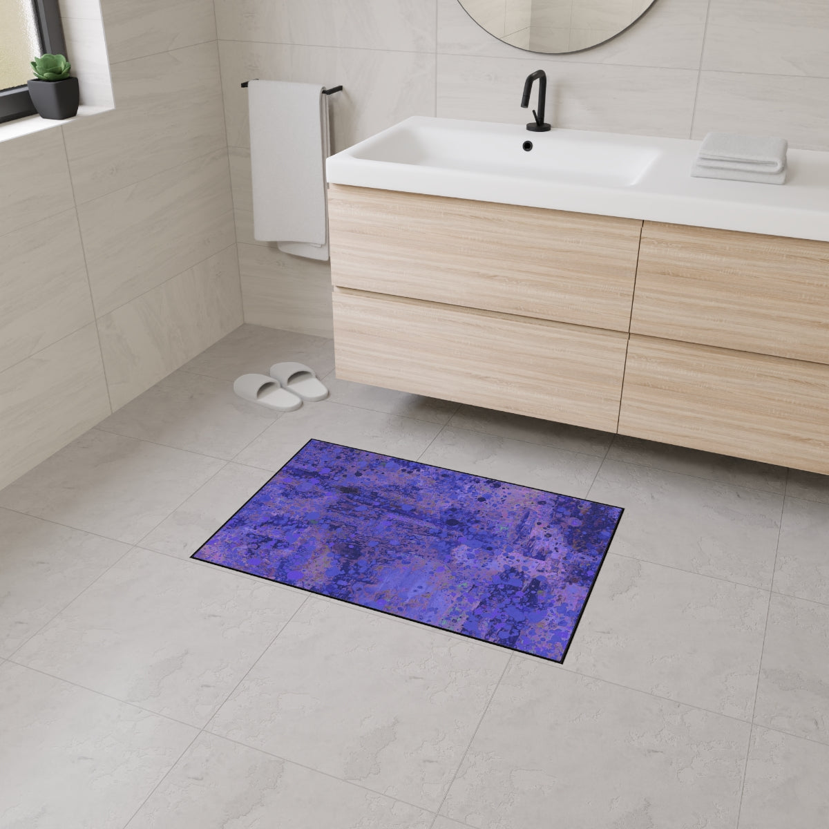 Heavy Duty Floor Mat - Happy Splash - Dark Purple