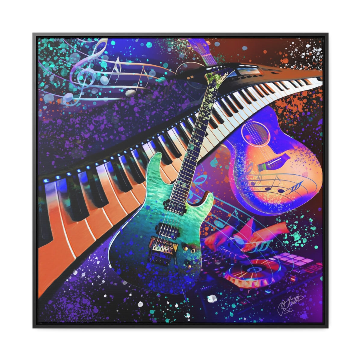 Framed Canvas - Music1