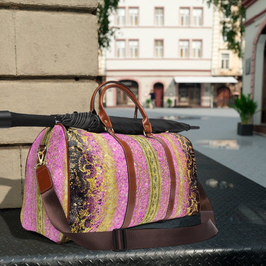 Waterproof Travel Bag - Royal Pink/gold