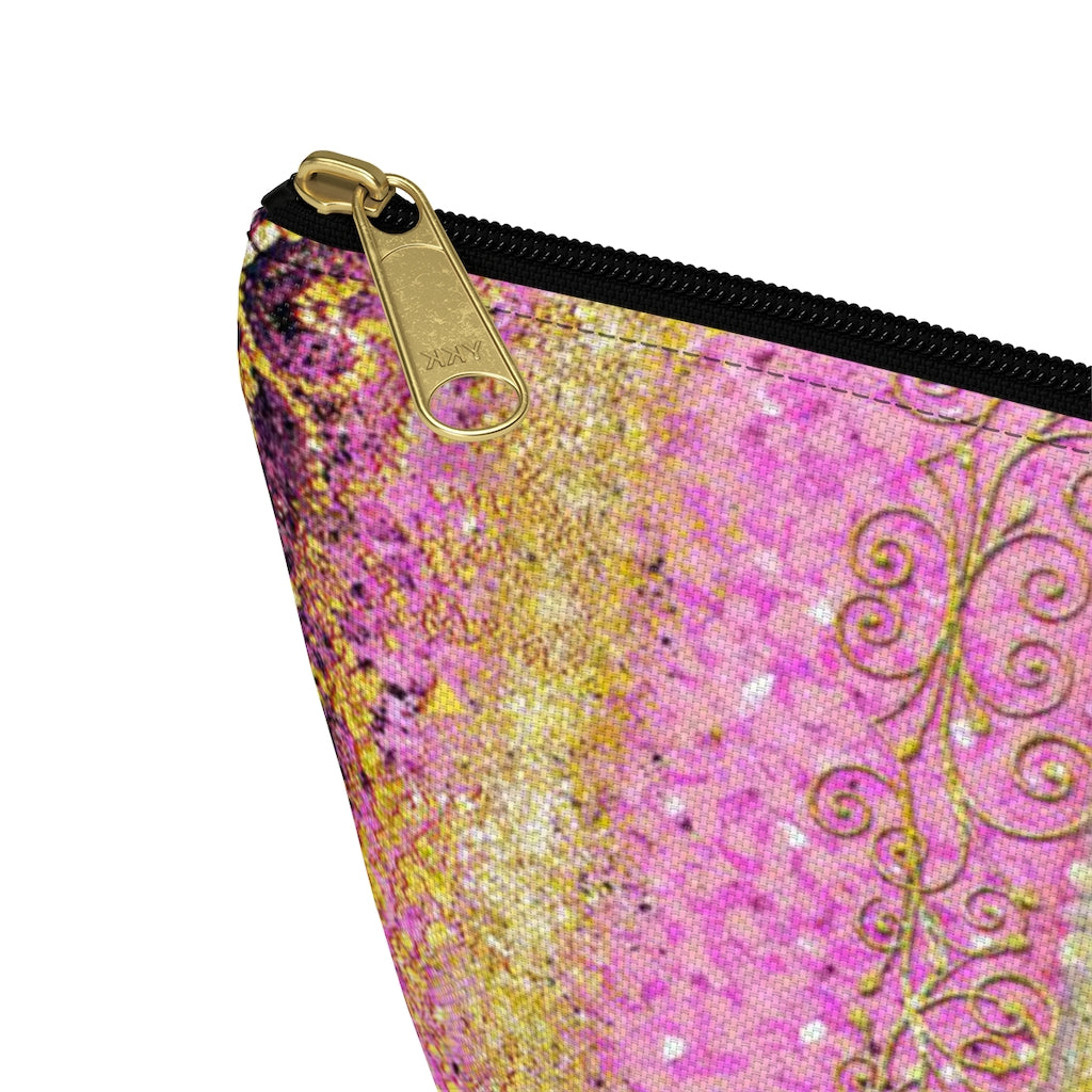 Accessory Pouch w T-bottom - Royal Pink/Gold