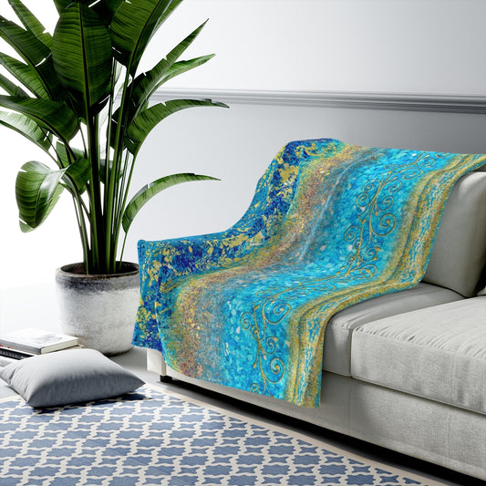 Velveteen Plush Blanket - Royal Blue