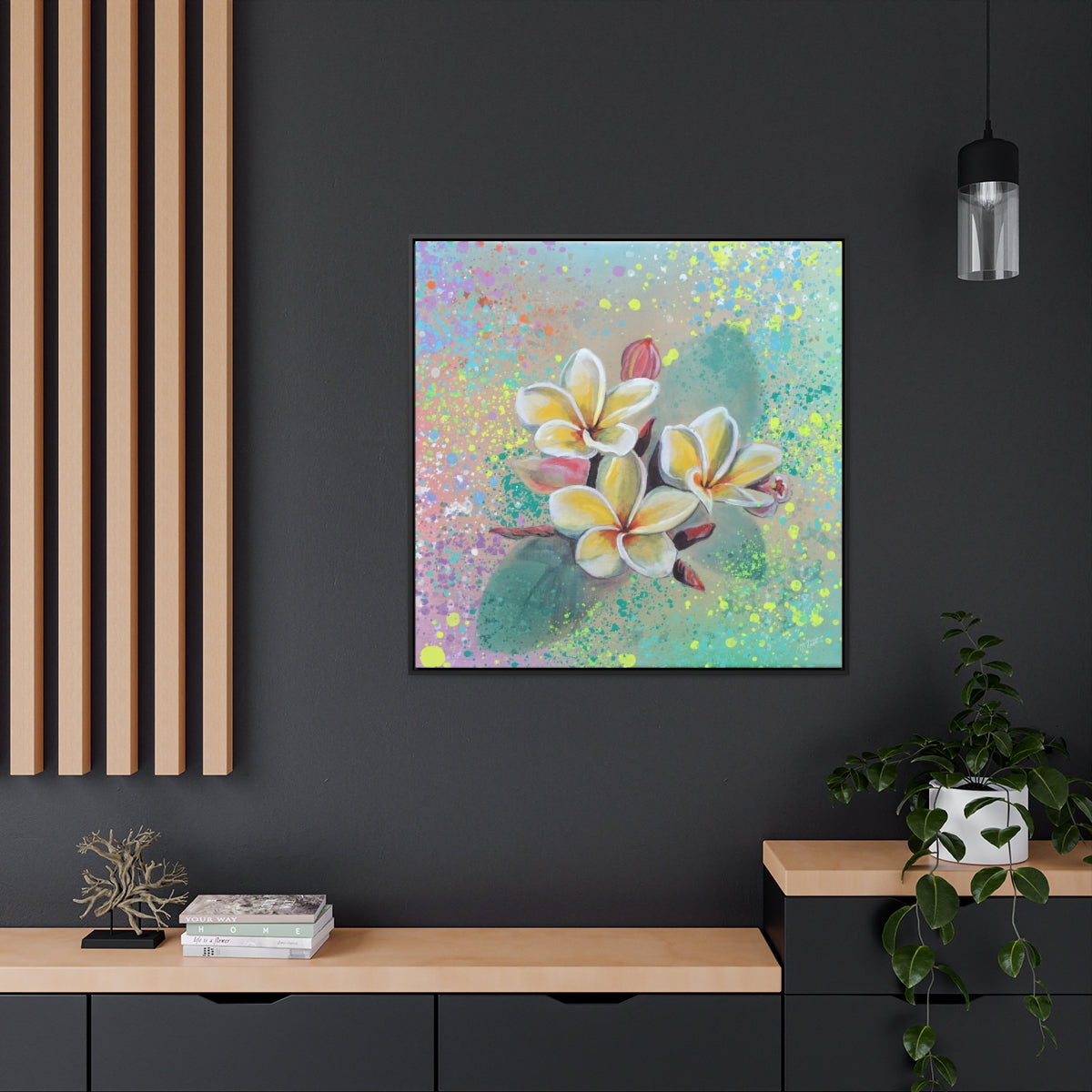 Square Frame Canvas - Plumeria