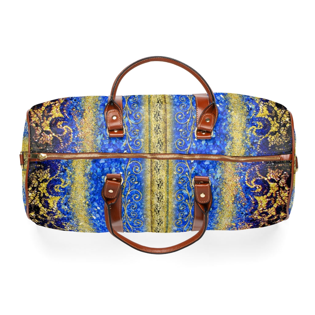Waterproof Travel Bag - Royal Blue/gold