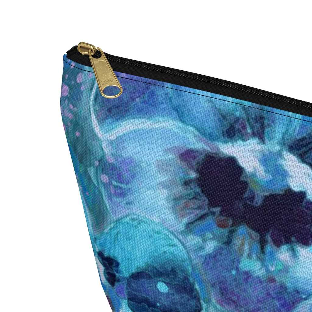 Accessory Pouch w T-bottom - Blue Pansies