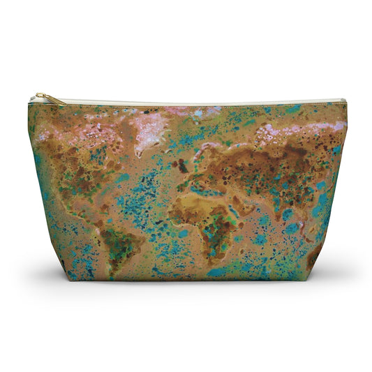 Accessory Pouch w T-bottom - World Map
