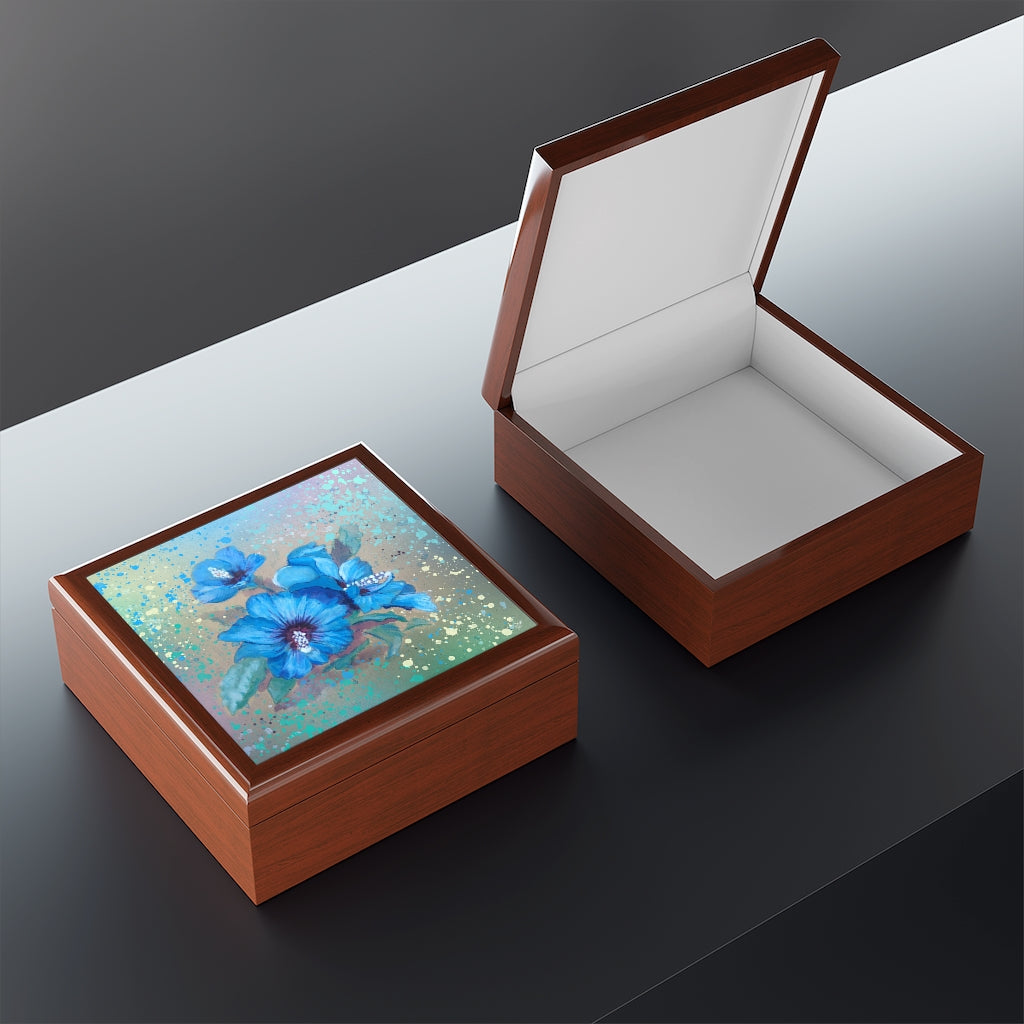 Jewelry Box - Blue Hibiscus 2